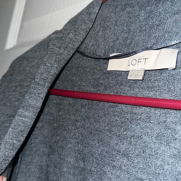 LOFT lightweight wool blend longline open cardigan with front pockets, EUC - Picture 9 of 12